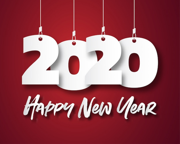 Feliz año nuevo 2020 tarjeta de felicitación