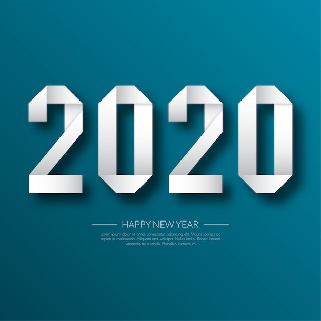 Feliz año nuevo 2020 Tarjeta de felicitaciones. resumen