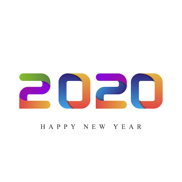 Feliz año nuevo 2020 tipografía