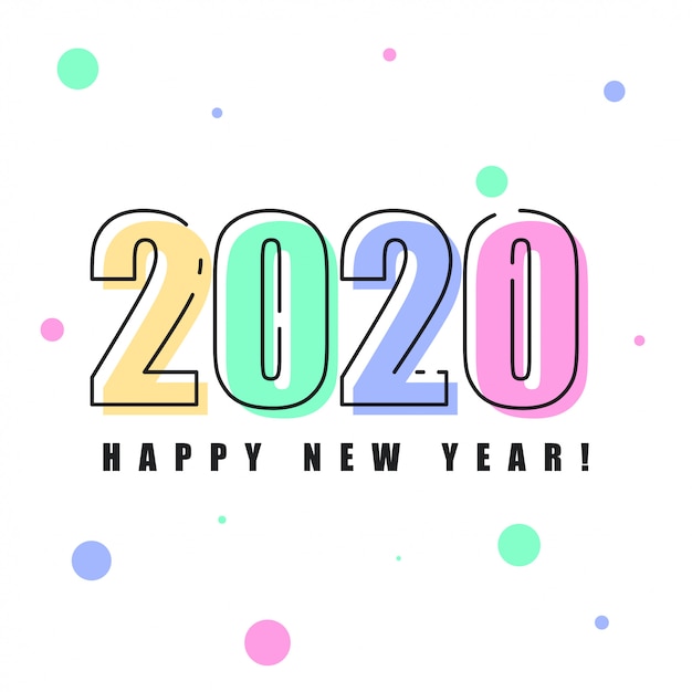 Vector feliz año nuevo 2020 vector de ilustración de fondo