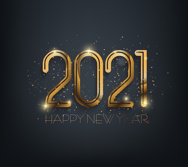 Feliz año nuevo 2021. Feliz Navidad y feliz año nuevo plantilla de símbolo de vacaciones.