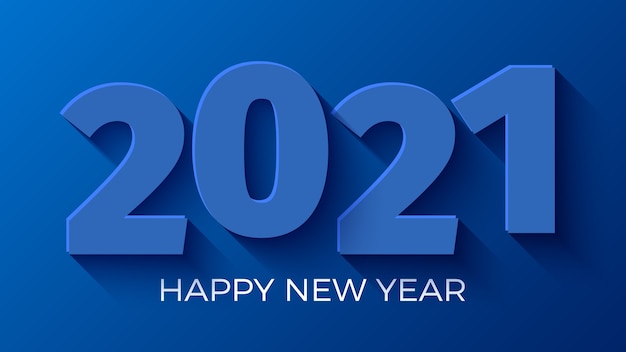 Feliz año nuevo 2021 fondo azul.