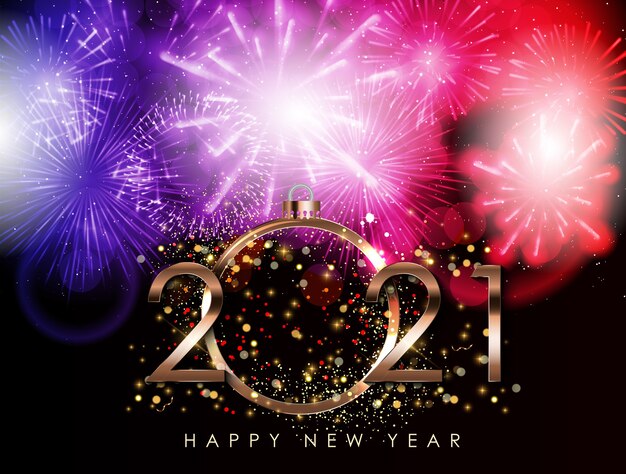 Feliz año nuevo 2021 ilustración