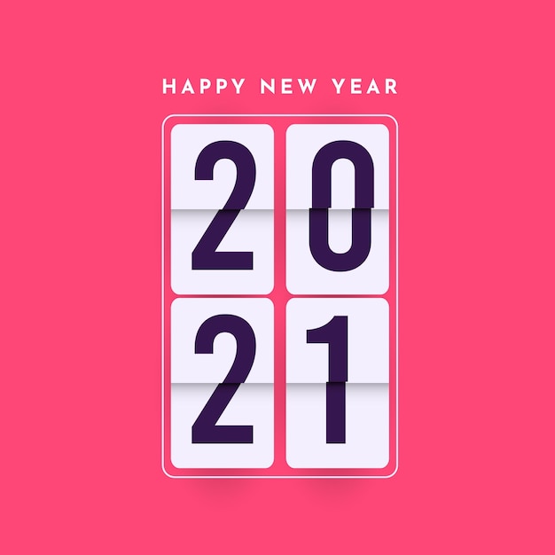 Feliz año nuevo 2021 plantilla. Diseño para diseño de calendario, banner o impresión.
