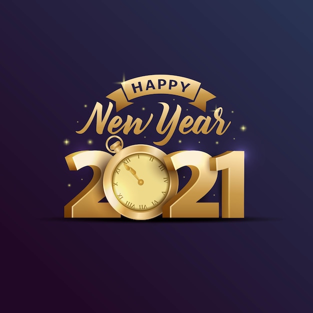 Feliz año nuevo 2021 saludo celebración