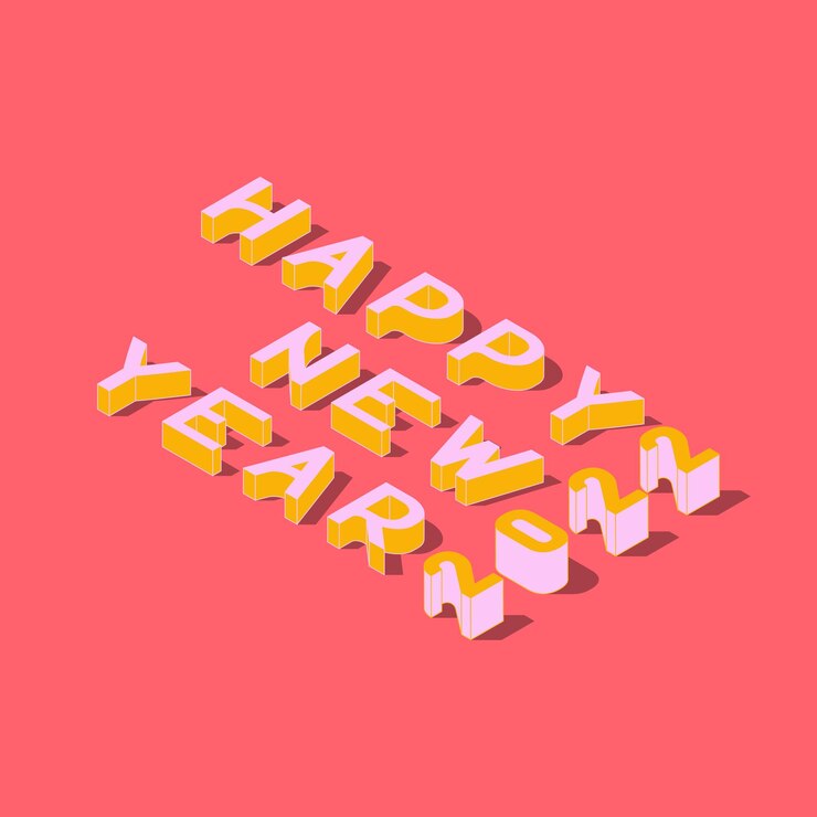 Vector feliz año nuevo 2022 3d