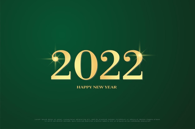 feliz año nuevo 2022 con decoración de salpicaduras brillante sobre números
