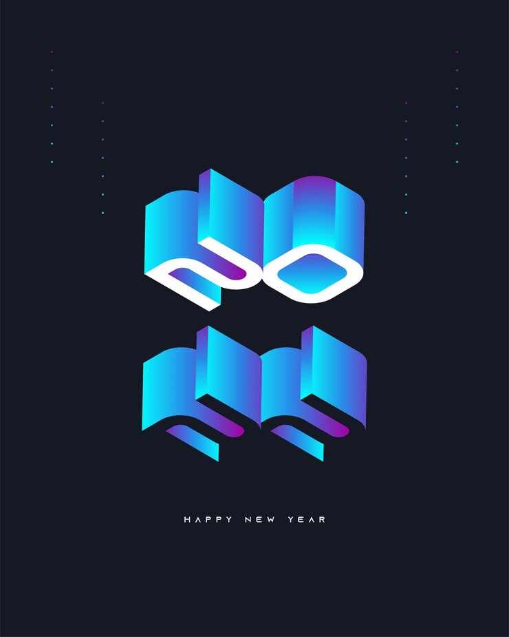 Vector feliz año nuevo 2022 diseño de carteles en 3d y estilo colorido. plantilla de diseño de celebración de año nuevo para volante, cartel, folleto, tarjeta, pancarta o postal