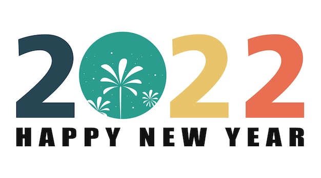 Vector feliz año nuevo 2022 diseño simple