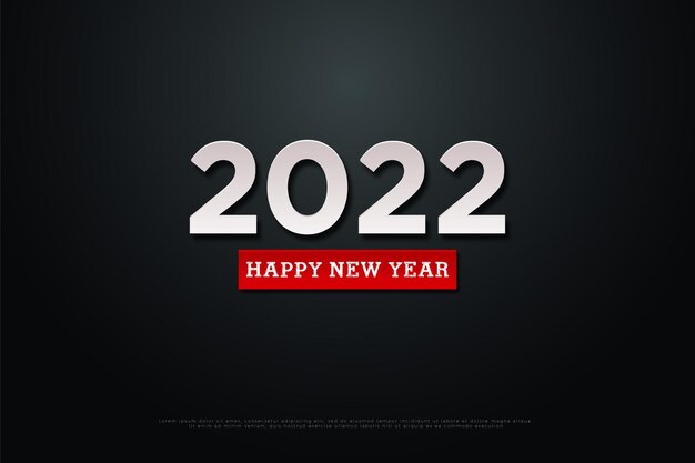 Feliz año nuevo 2022 con efecto de luz arriba