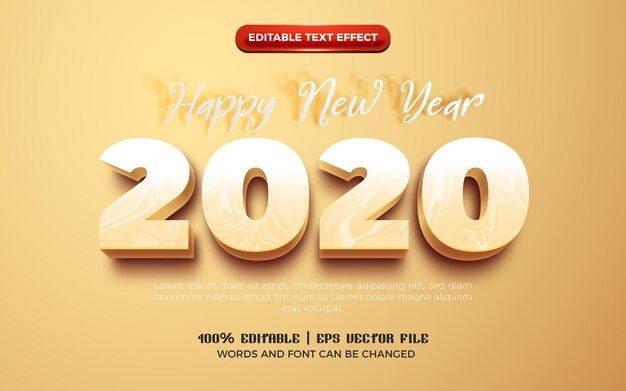 Feliz año nuevo 2022 efecto de texto editable de dibujos animados en negrita crema