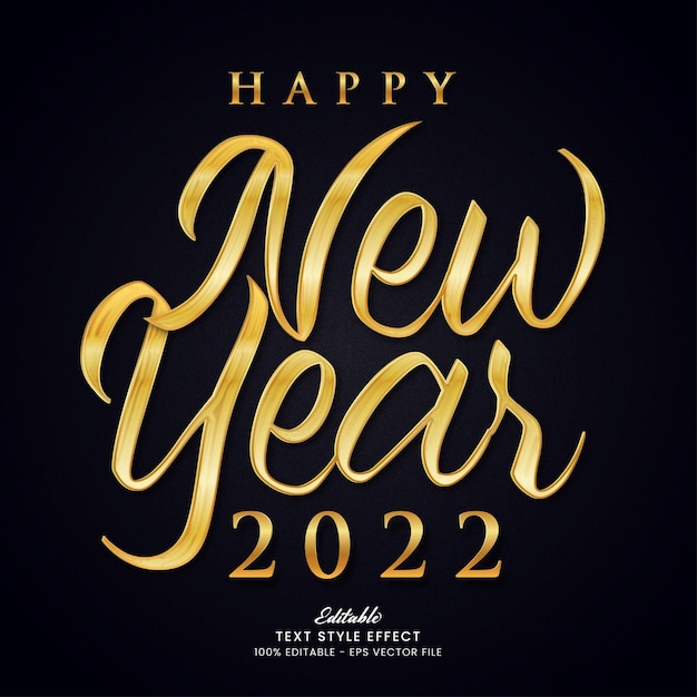 Vector feliz año nuevo 2022 efecto de texto editable vector premium