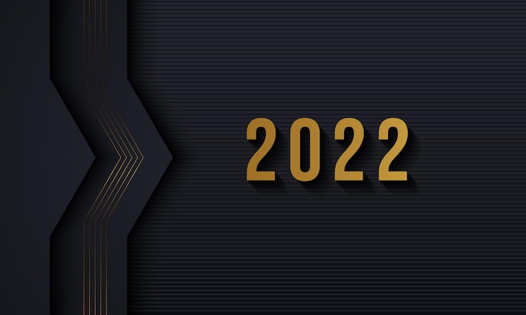 Vector feliz año nuevo 2022 elegante fondo dorado línea dorada sombra profunda y luz