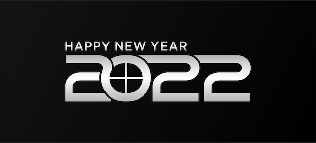 Feliz año nuevo 2022 elegante tarjeta en papel para tus vacaciones de temporada Vector Premium