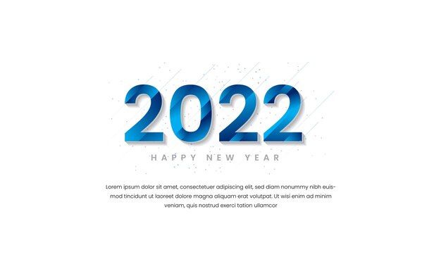 Feliz año nuevo 2022 con estilo degradado premium vektor