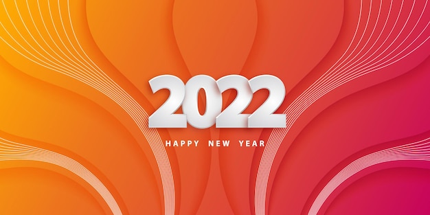 Feliz año nuevo 2022 fondo degradado ondulado festivo con números