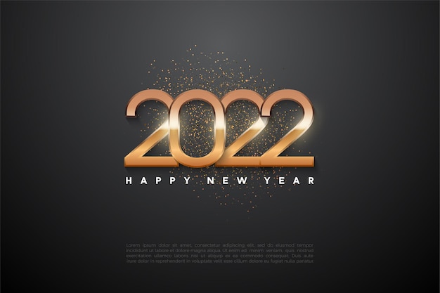 Feliz año nuevo 2022 fondo con números brillantes