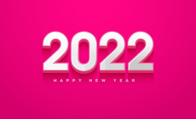 Feliz año nuevo 2022 con hermoso fondo rosa