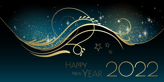 Feliz año nuevo 2022 ilustración de tarjeta de felicitación grande