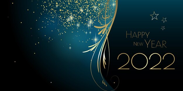 Feliz año nuevo 2022 ilustración de tarjeta de felicitación grande