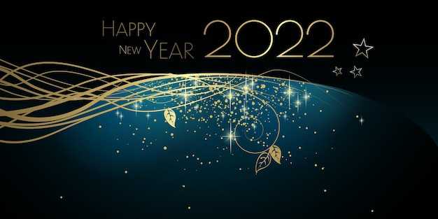 Feliz año nuevo 2022 ilustración de tarjeta de felicitación grande