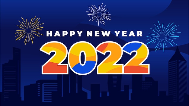 Feliz año nuevo 2022 ilustración vectorial. feliz año nuevo. diseño gráfico para la decoración de cheques regalo, pancartas y flyer.