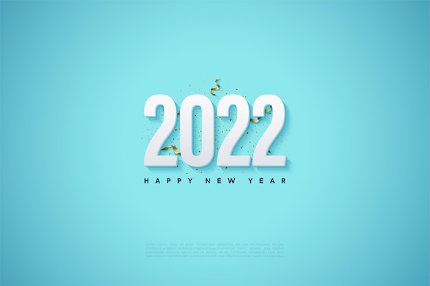 Feliz año nuevo 2022 con números y alegría festiva.