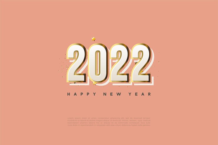 Vector feliz año nuevo 2022 con números modernos