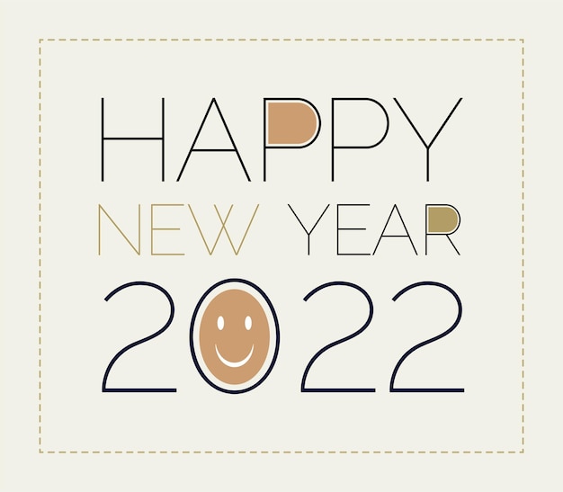 Feliz año nuevo 2022 o año nuevo 2022 o 2022 banner de texto de año nuevo