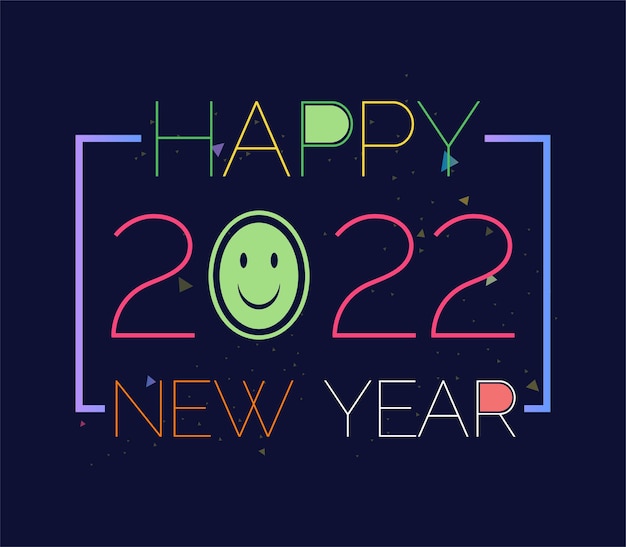 Feliz año nuevo 2022 o año nuevo 2022 o 2022 banner de texto de año nuevo