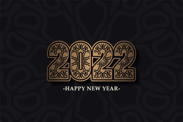 Feliz año nuevo 2022 patrón de diseño de adorno de texto