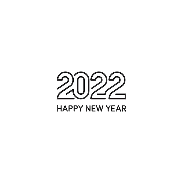 Feliz año nuevo 2022. plantilla de icono de logotipo vectorial