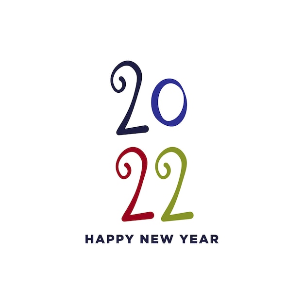 Vector feliz año nuevo 2022 resumen 2022 feliz año nuevo concepto de logotipo