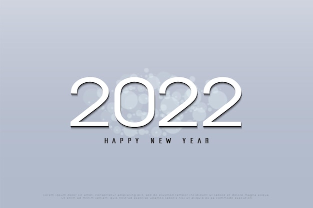 Feliz año nuevo 2022 sobre un fondo gris