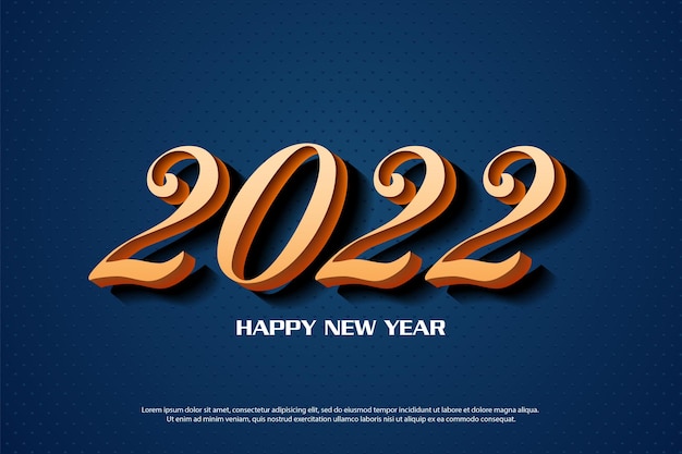 feliz año nuevo 2022 con sombra colgante