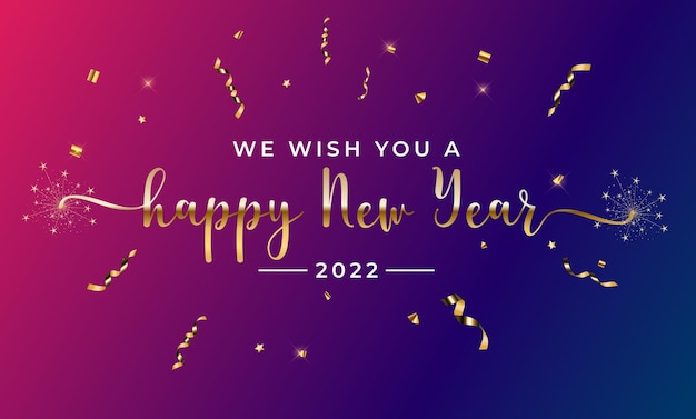 Feliz año nuevo 2022 tarjeta de felicitación