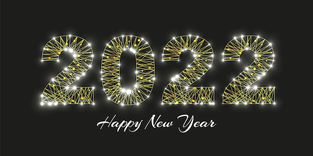 Feliz año nuevo 2022 tarjeta de felicitación.