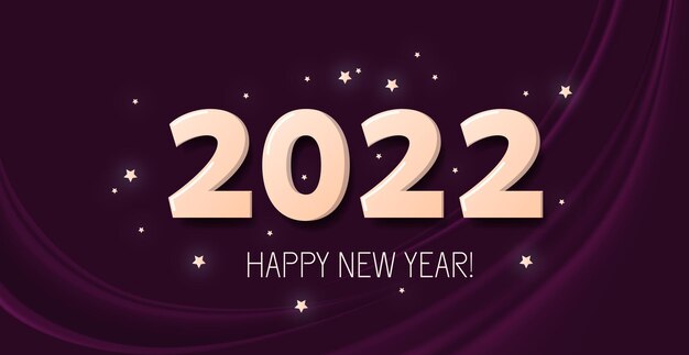 Feliz año nuevo 2022, vacaciones de navidad, banner web para publicidad - ilustración vectorial