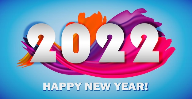 Feliz año nuevo 2022, vacaciones de Navidad, banner web para publicidad - Vector