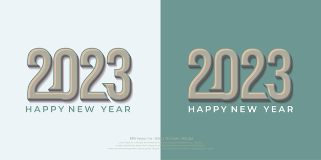 Feliz año nuevo 2023 banner logo vintage diseño vector ilustración