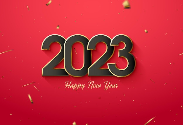 Feliz año nuevo 2023 con el concepto de números sin espacios