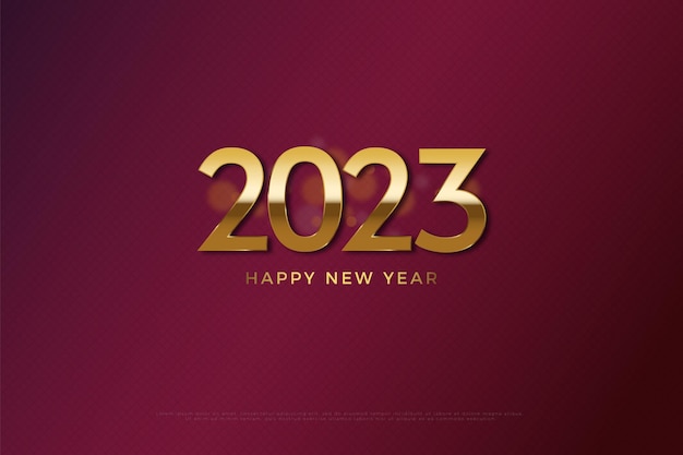 feliz año nuevo 2023 con un concepto simple y elegante.