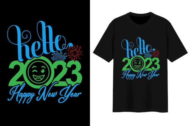 Vector feliz año nuevo 2023. diseño de camisetas vectoriales.