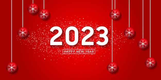 feliz año nuevo 2023 diseño de fondo de linterna china y números blancos