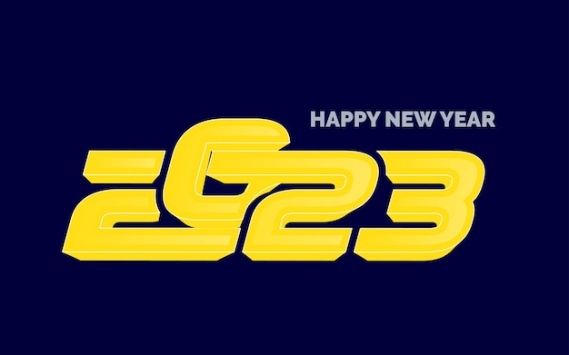 Feliz año nuevo 2023 diseño de logotipo de tipografía brillante