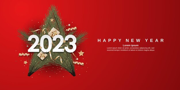 Feliz año nuevo 2023 diseño moderno y moderno.