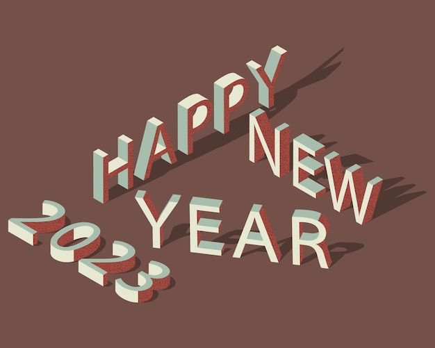 feliz año nuevo 2023 diseño de publicaciones, papel tapiz de año nuevo, diseño de arte 3d, vector pro