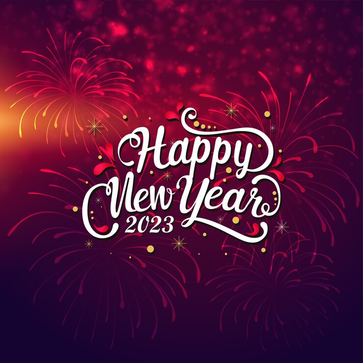 Feliz año nuevo 2023 diseño de saludo año nuevo 2023 publicación en redes sociales