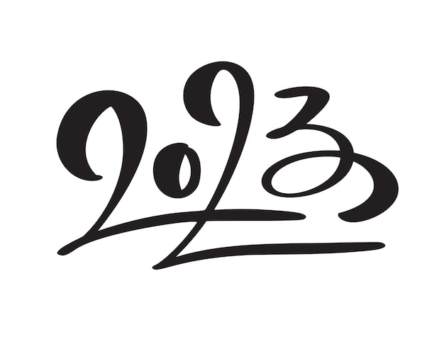 Feliz Año Nuevo 2023 diseño de texto vectorial Portada del diario de negocios para 2023 diseño plantilla tarjeta banner ilustración
