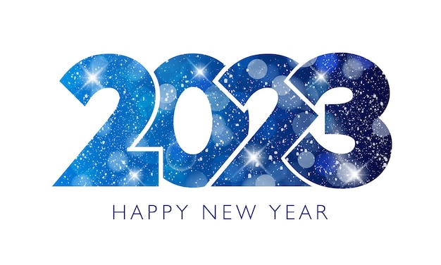 Feliz año nuevo 2023 diseño de texto